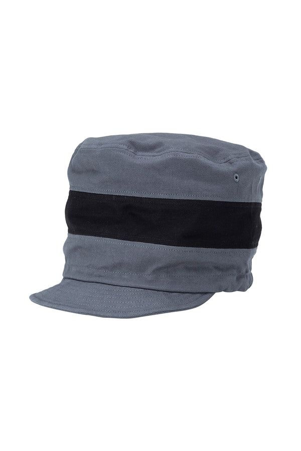 Tall Hemp Twill Cap by Phatee Wear | Jungmaven Hemp Clothing & Accessories / Color:  Gray with Black Stripe