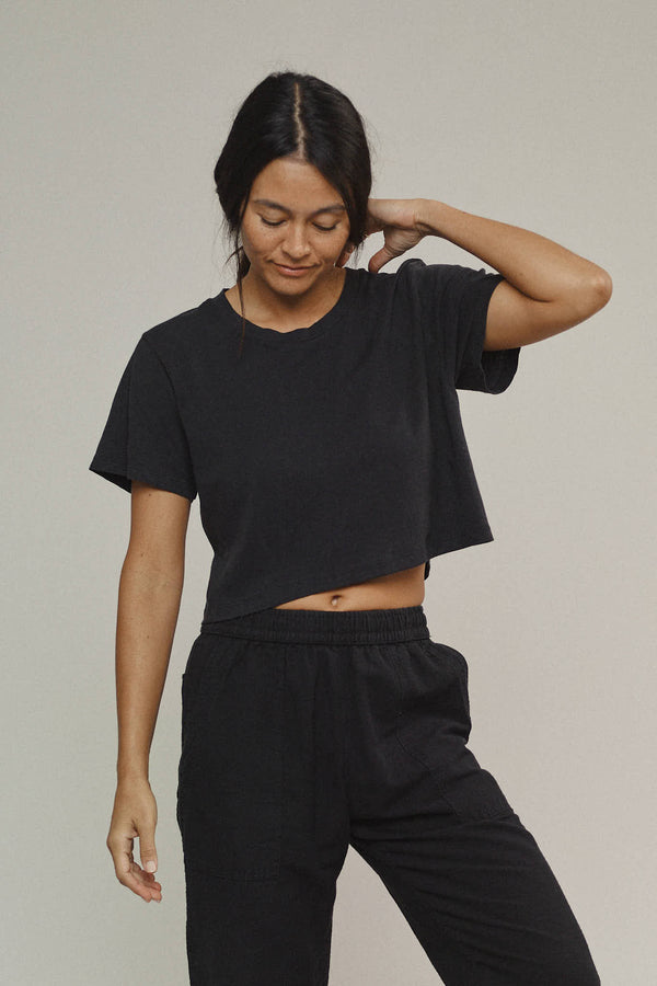 Super Cropped Lorel Tee | Jungmaven Hemp Clothing & Accessories / Color: