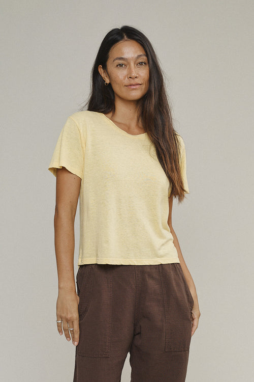 Cropped Lorel Tee | Jungmaven Hemp Clothing & Accessories / model_desc: Tamiko is 5’8” wearing S