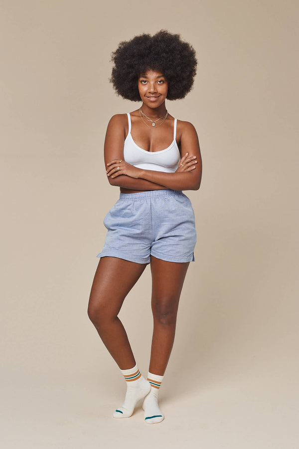Resort Short | Jungmaven Hemp Clothing & Accessories / model_desc: Abeba is  5’7” wearing S