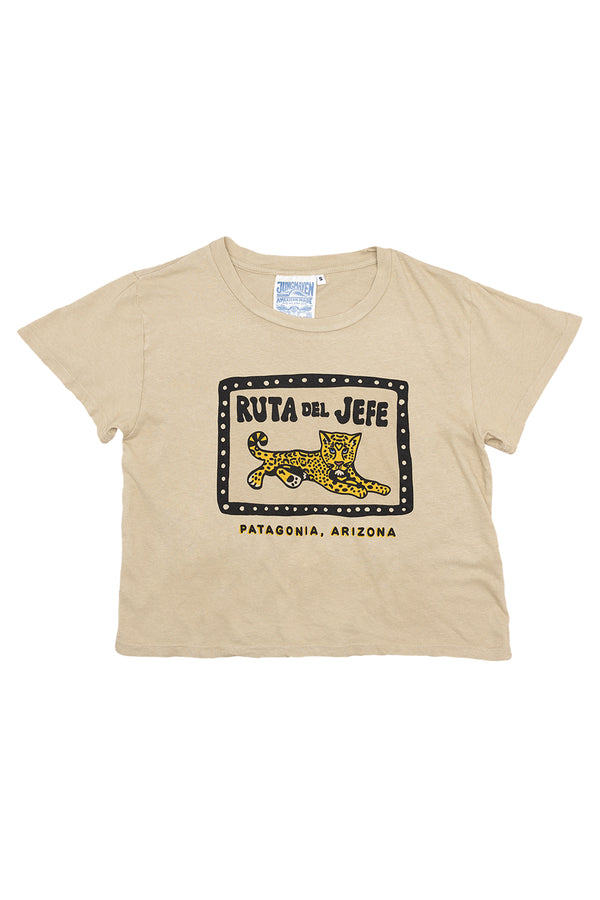 Ruta Del Jefe Cropped Ojai Tee | Jungmaven Hemp Clothing & Accessories / Color: Desert Khaki