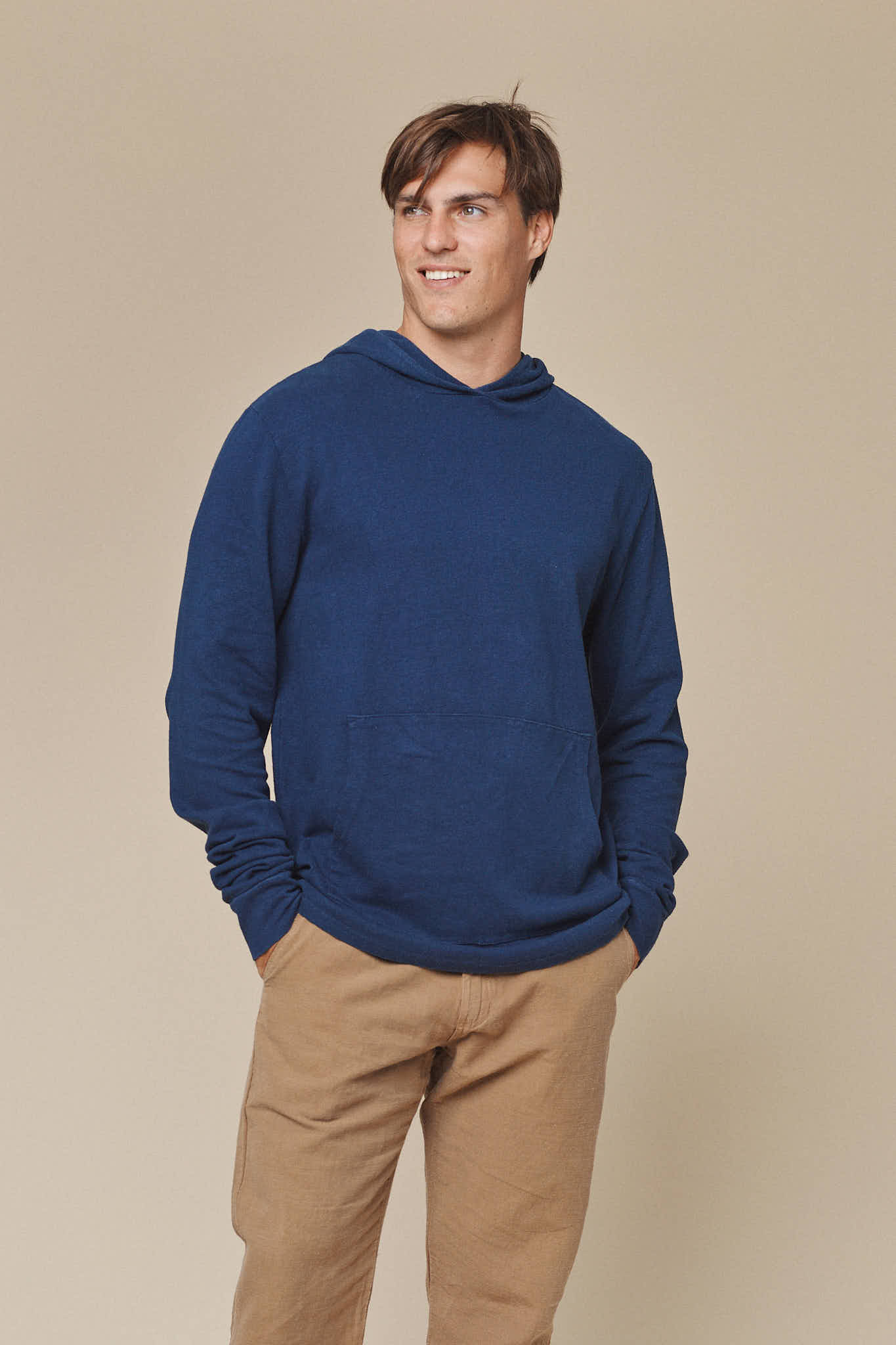 Santa Cruz Hooded Long Sleeve | Jungmaven Hemp Clothing & Accessories / model_desc: Travis is 6’1” wearing L