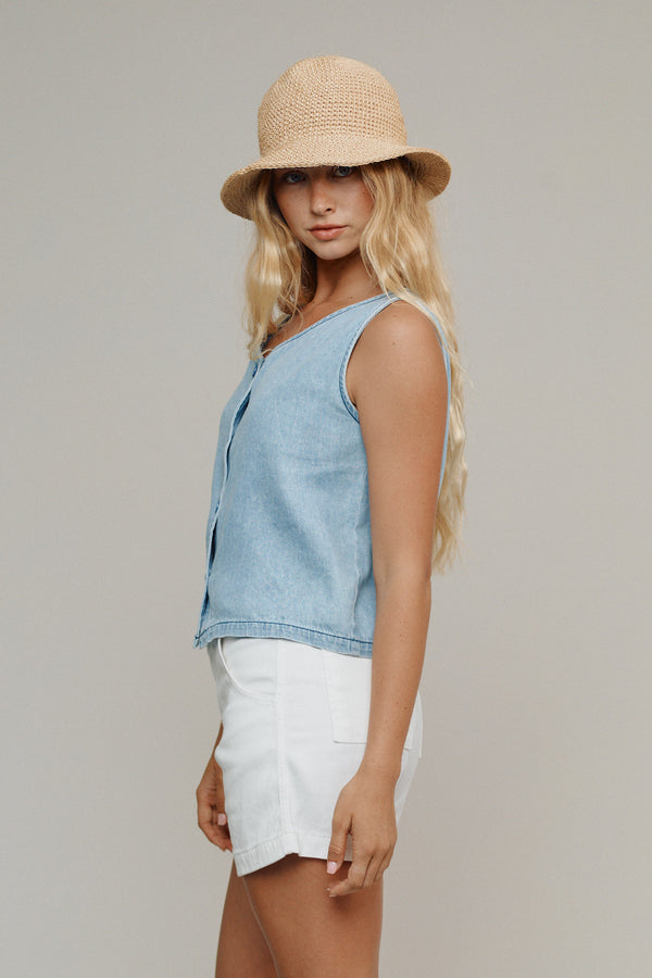 Skyline Summer Denim Vest | Jungmaven Hemp Clothing & Accessories / Color: