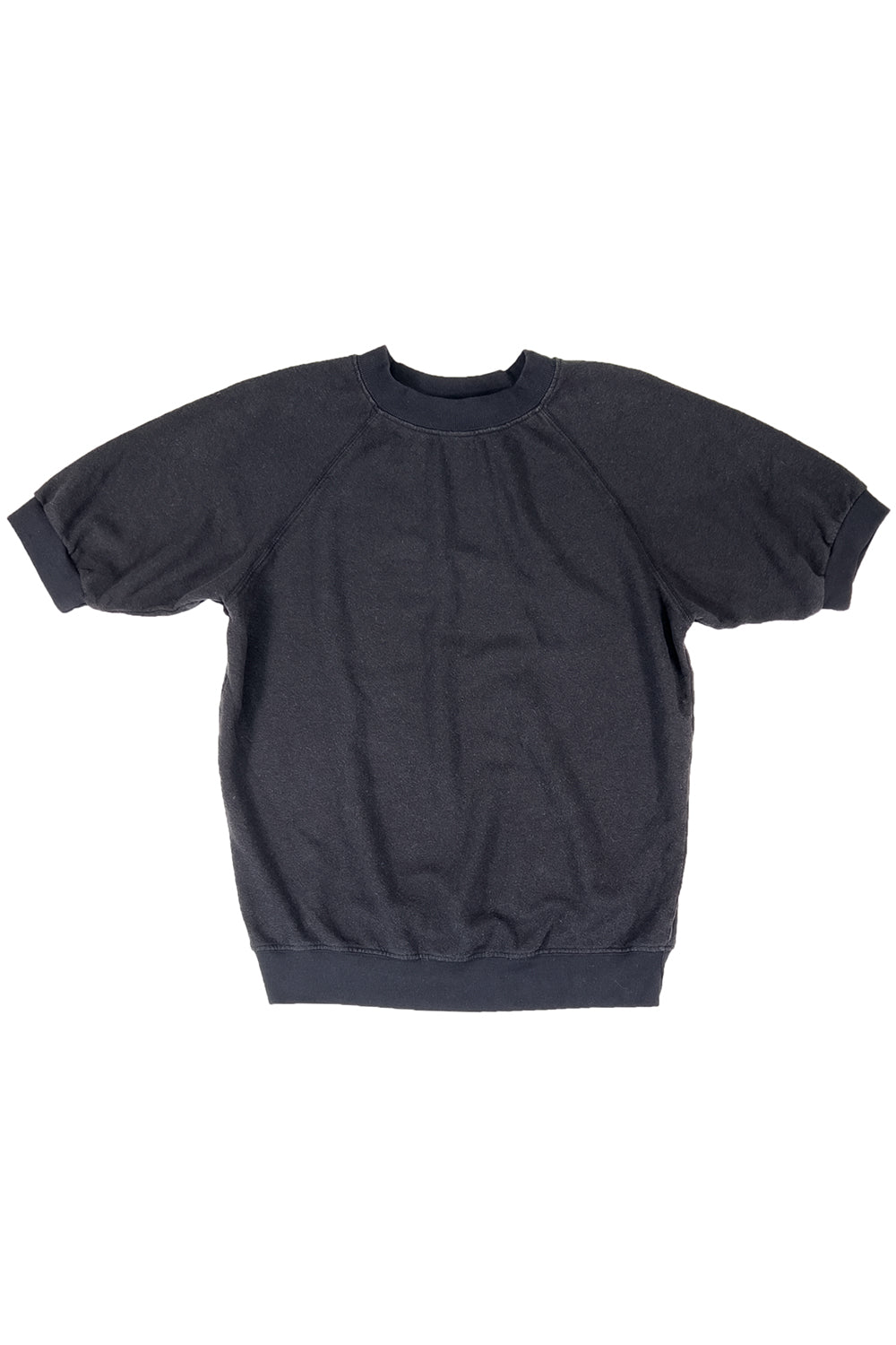 Short Sleeve Raglan Fleece Sweatshirt | Jungmaven Hemp Clothing & Accessories / Color: Black