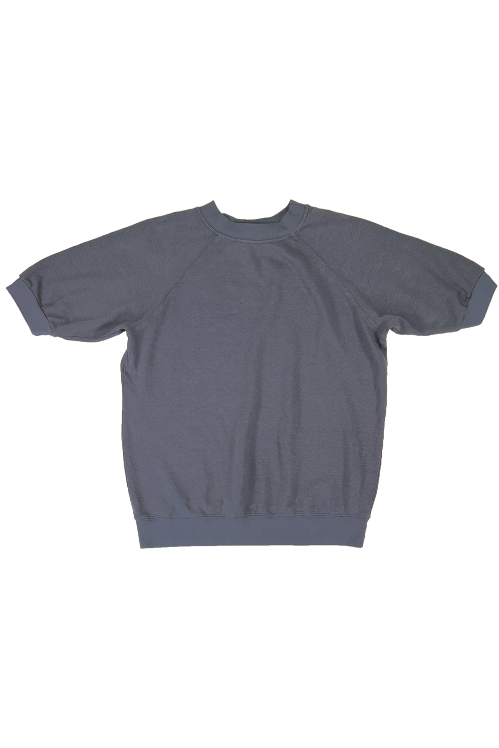 Short Sleeve Raglan Fleece Sweatshirt | Jungmaven Hemp Clothing & Accessories / Color: Diesel Gray
