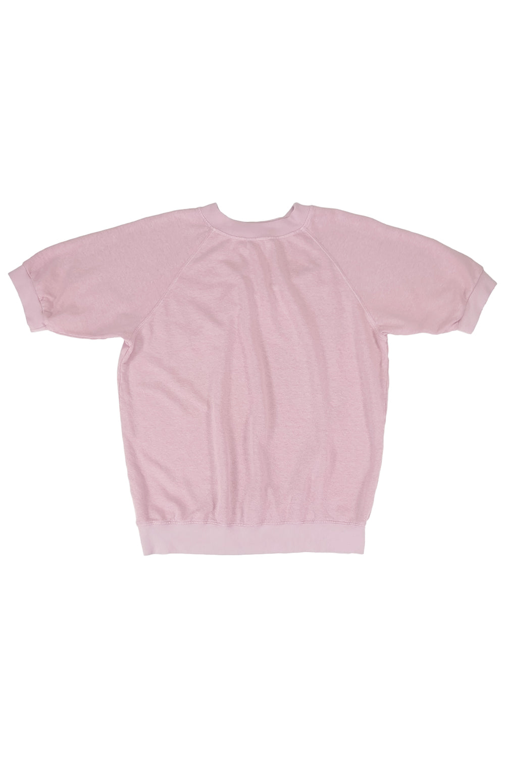 Short Sleeve Raglan Fleece Sweatshirt | Jungmaven Hemp Clothing & Accessories / Color: Rose Quartz