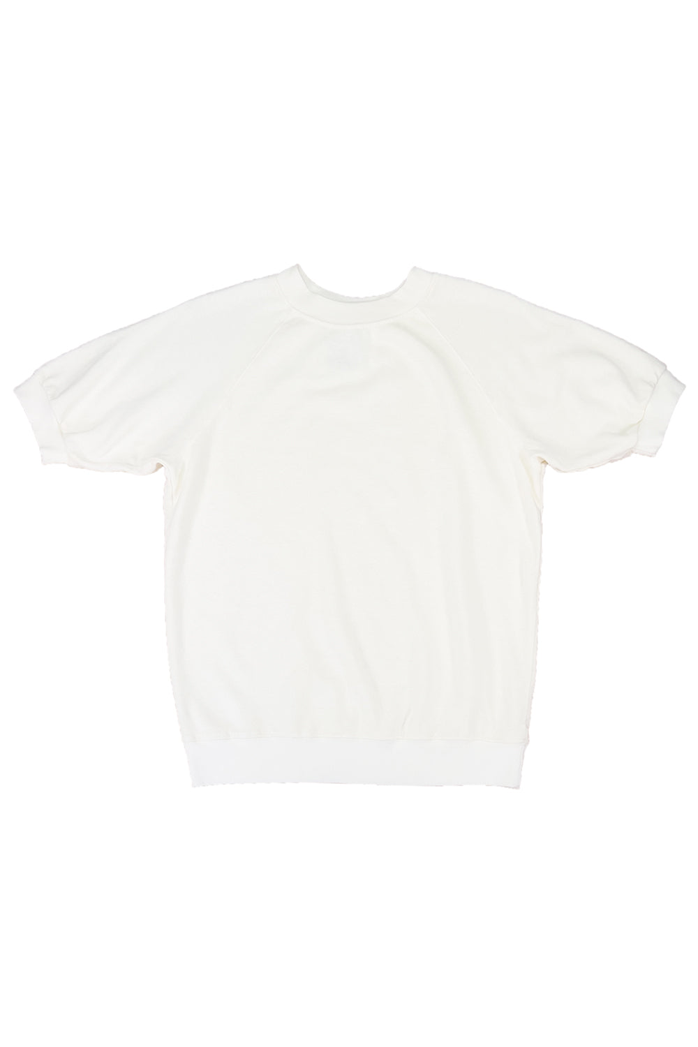 Short Sleeve Raglan Fleece Sweatshirt | Jungmaven Hemp Clothing & Accessories / Color: Washed White