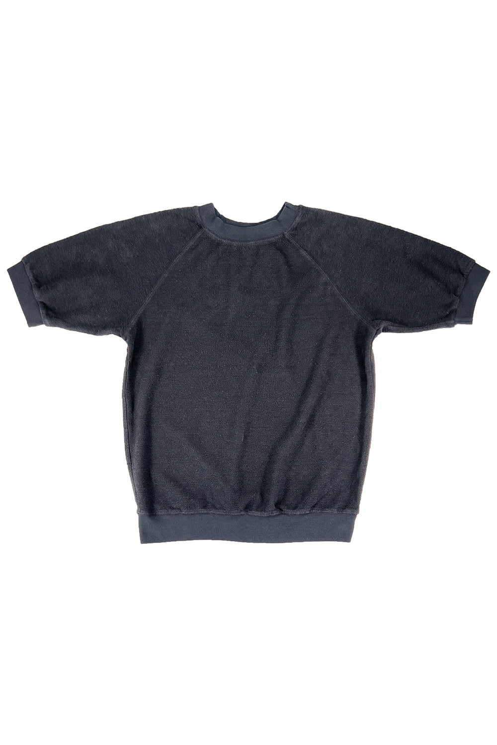 Short Sleeve Raglan Sherpa Sweatshirt | Jungmaven Hemp Clothing & Accessories / Color: Black