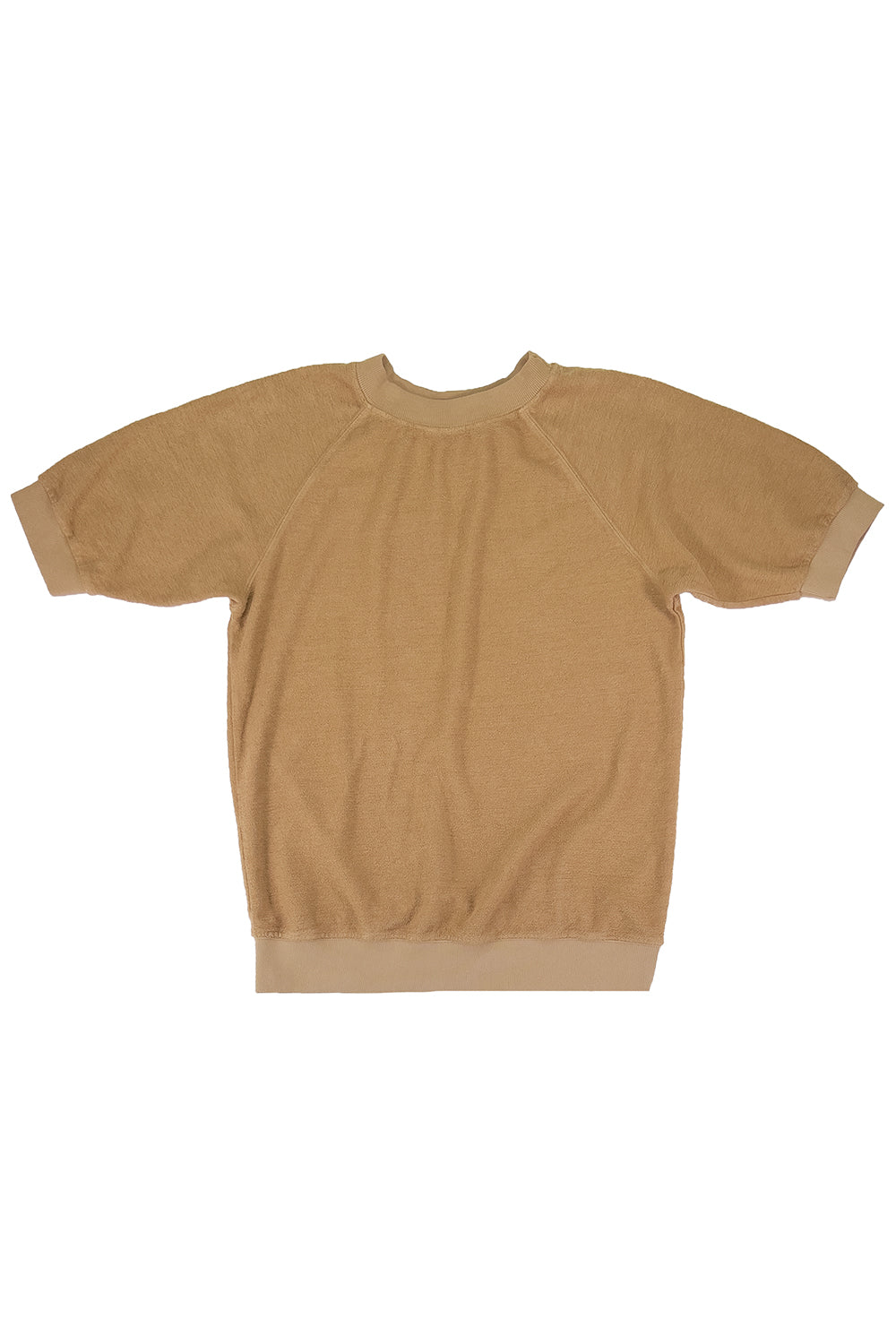 Short Sleeve Raglan Sherpa Sweatshirt | Jungmaven Hemp Clothing & Accessories / Color: Coyote