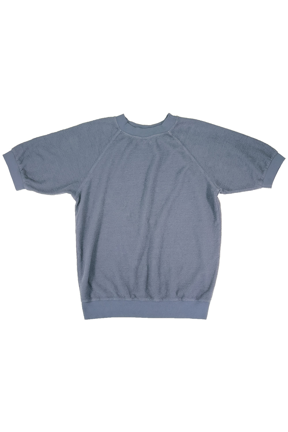 Short Sleeve Raglan Sherpa Sweatshirt | Jungmaven Hemp Clothing & Accessories / Color: Diesel Gray