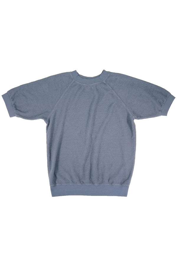 Short Sleeve Raglan Sherpa Sweatshirt | Jungmaven Hemp Clothing & Accessories / Color: Diesel Gray