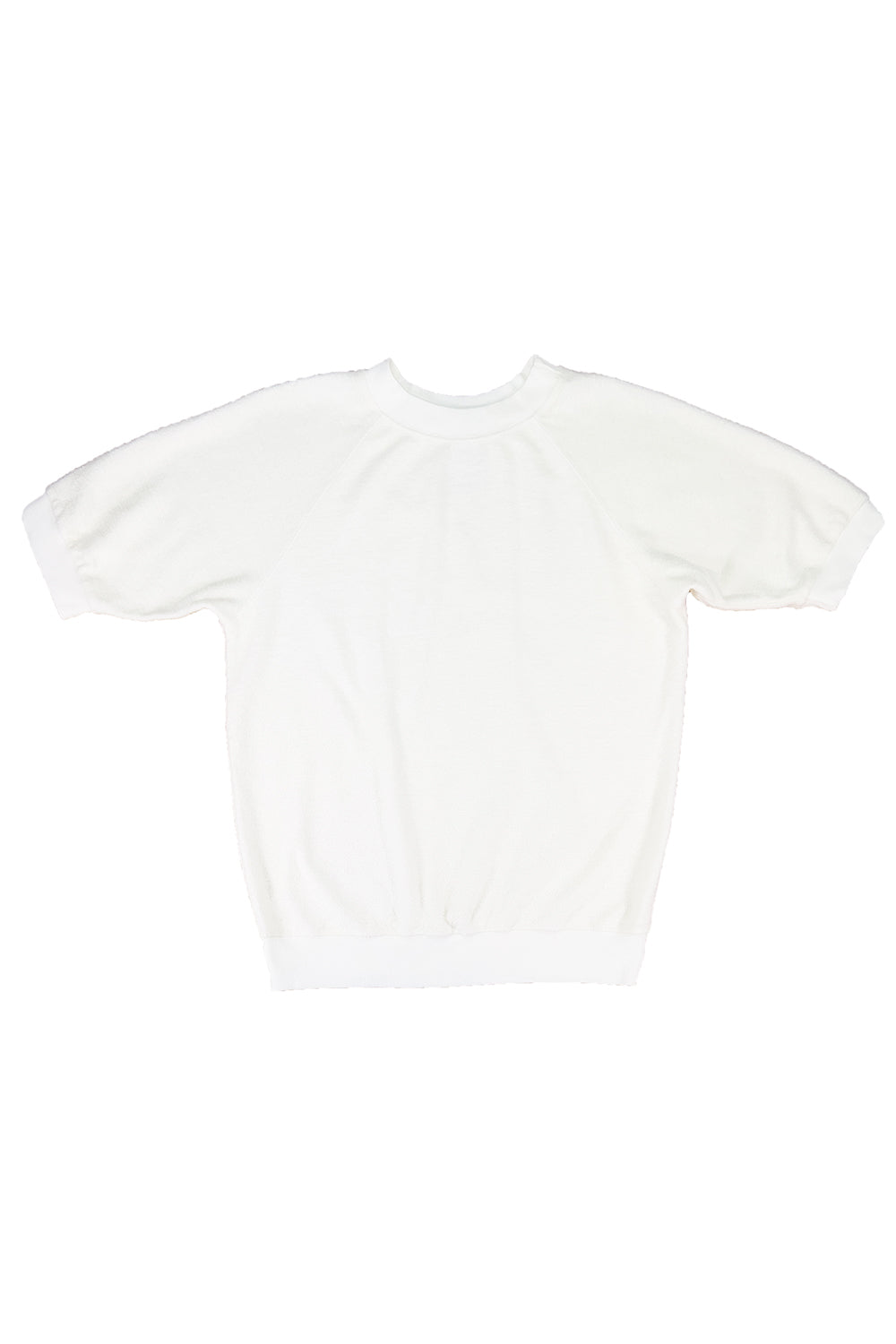 Short Sleeve Raglan Sherpa Sweatshirt | Jungmaven Hemp Clothing & Accessories / Color: Washed White