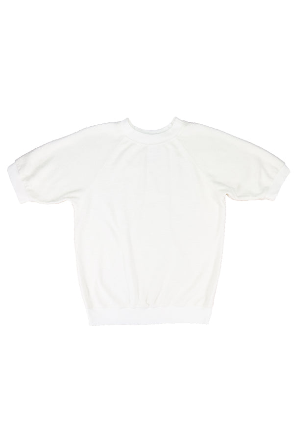 Short Sleeve Raglan Sherpa Sweatshirt | Jungmaven Hemp Clothing & Accessories / Color: Washed White