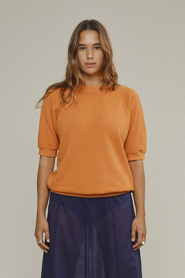 Short Sleeve Raglan Fleece Sweatshirt | Jungmaven Hemp Clothing & Accessories / model_desc: Maya is 5’10” wearing M