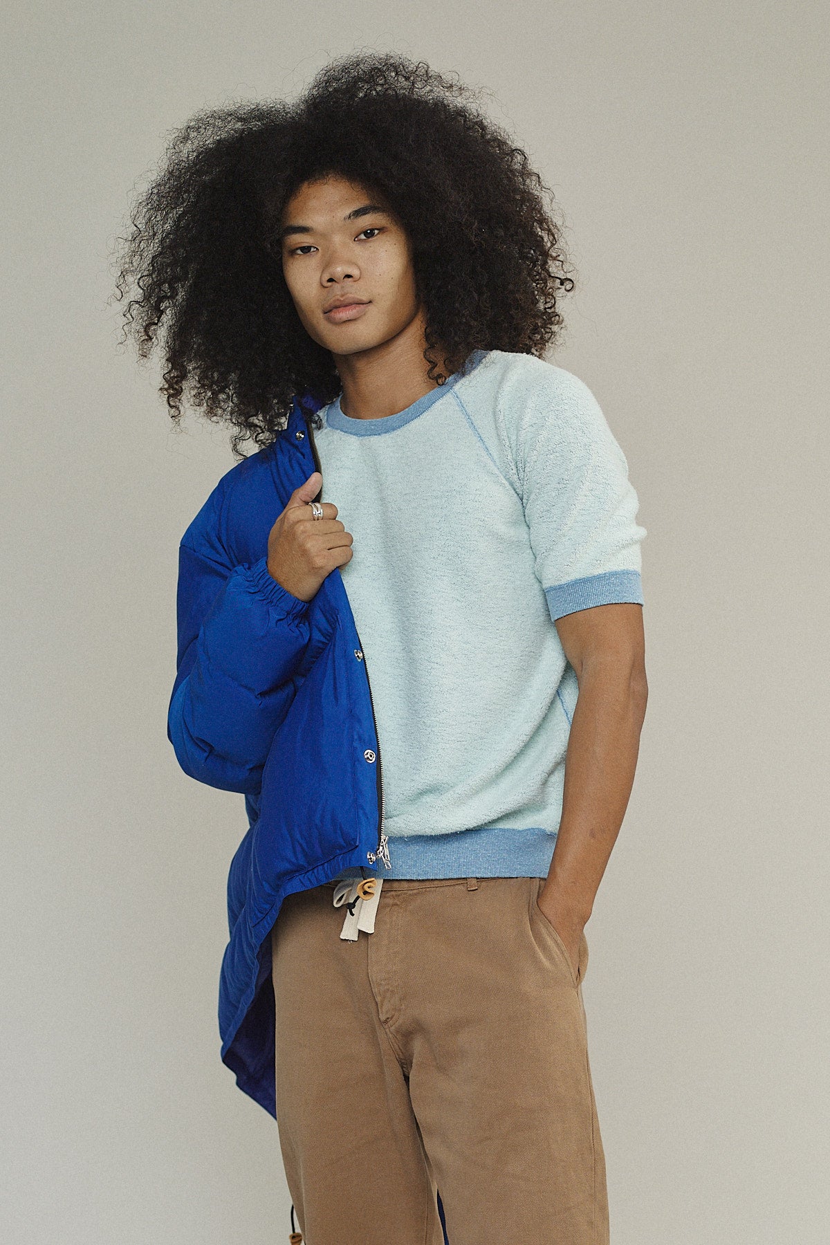 Heathered Short Sleeve Raglan Sherpa Sweatshirt | Jungmaven Hemp Clothing & Accessories / Color: