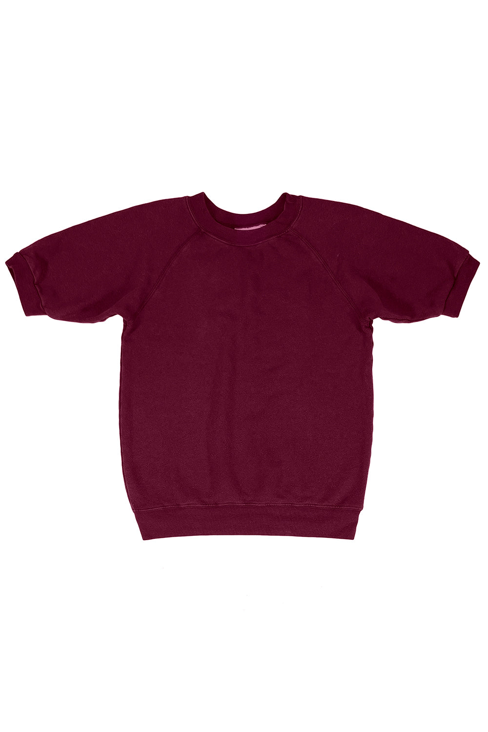 Short Sleeve Raglan Sherpa Sweatshirt | Jungmaven Hemp Clothing & Accessories / Color: Burgundy