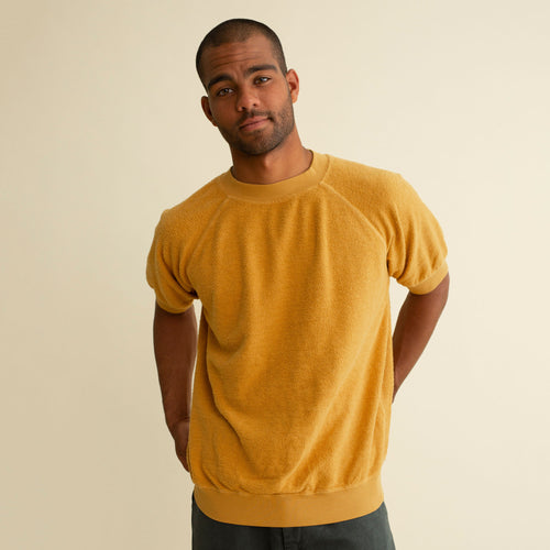 Short Sleeve Raglan Sherpa Sweatshirt - Sale Colors | Jungmaven Hemp Clothing & Accessories / Color:
