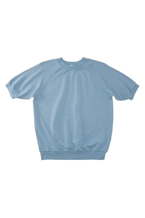 Short Sleeve Raglan Fleece Sweatshirt | Jungmaven Hemp Clothing & Accessories / Color: Blue Heaven