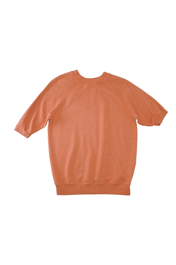 Short Sleeve Raglan Fleece Sweatshirt | Jungmaven Hemp Clothing & Accessories / Color: Burnt Orange