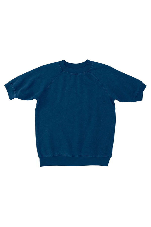 Short Sleeve Raglan Fleece Sweatshirt | Jungmaven Hemp Clothing & Accessories / Color: Deep Indigo