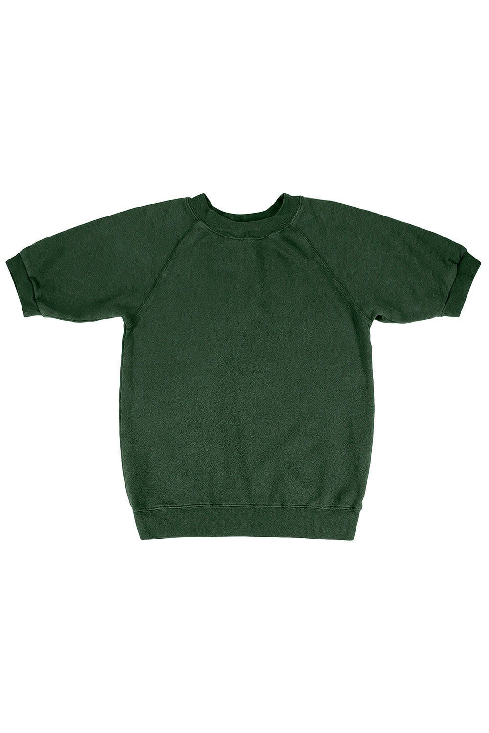 Short Sleeve Raglan Fleece Sweatshirt | Jungmaven Hemp Clothing & Accessories / Color: Hunter Green