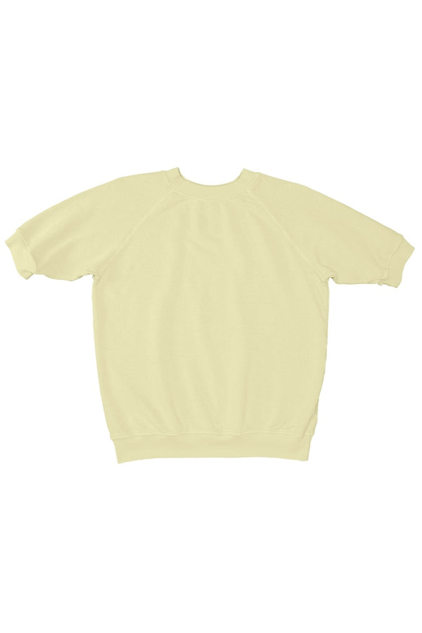 Short Sleeve Raglan Fleece Sweatshirt | Jungmaven Hemp Clothing & Accessories / Color: Sunbleached Yellow