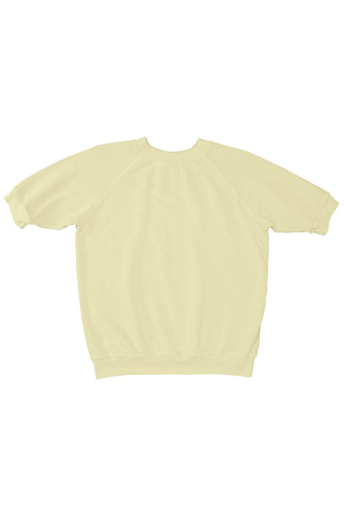 Short Sleeve Raglan Fleece Sweatshirt - Sale Colors | Jungmaven Hemp Clothing & Accessories / Color: Sunbleached Yellow