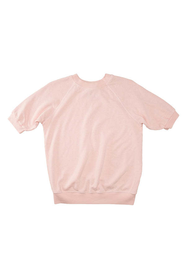 Short Sleeve Raglan Fleece Sweatshirt | Jungmaven Hemp Clothing & Accessories / Color: Whispering Peach