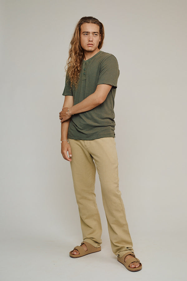 Henley Tee | Jungmaven Hemp Clothing & Accessories / model_desc: Conrad is 6’1” wearing size M