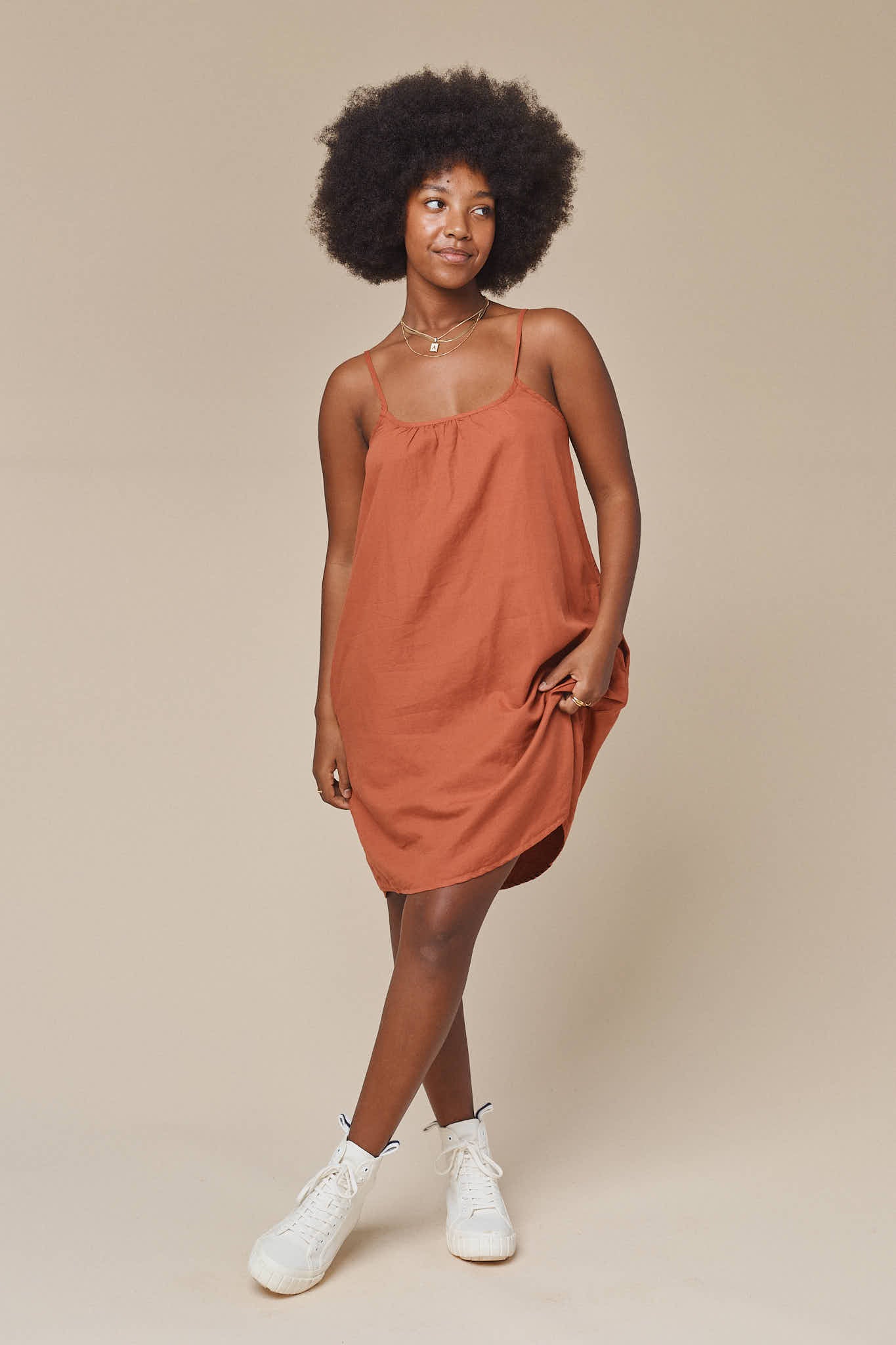 Sundance Slip Dress | Jungmaven Hemp Clothing & Accessories / model_desc: Abeba is 5’7” wearing Small