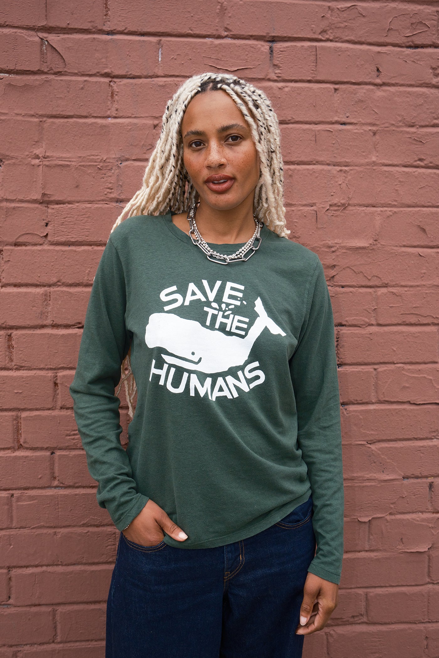 Save the Humans Encanto Long Sleeve Tee | Jungmaven Hemp Clothing & Accessories / Color: