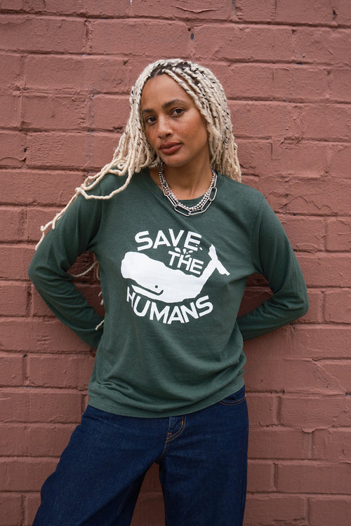 Save the Humans Encanto Long Sleeve Tee | Jungmaven Hemp Clothing & Accessories / Color: