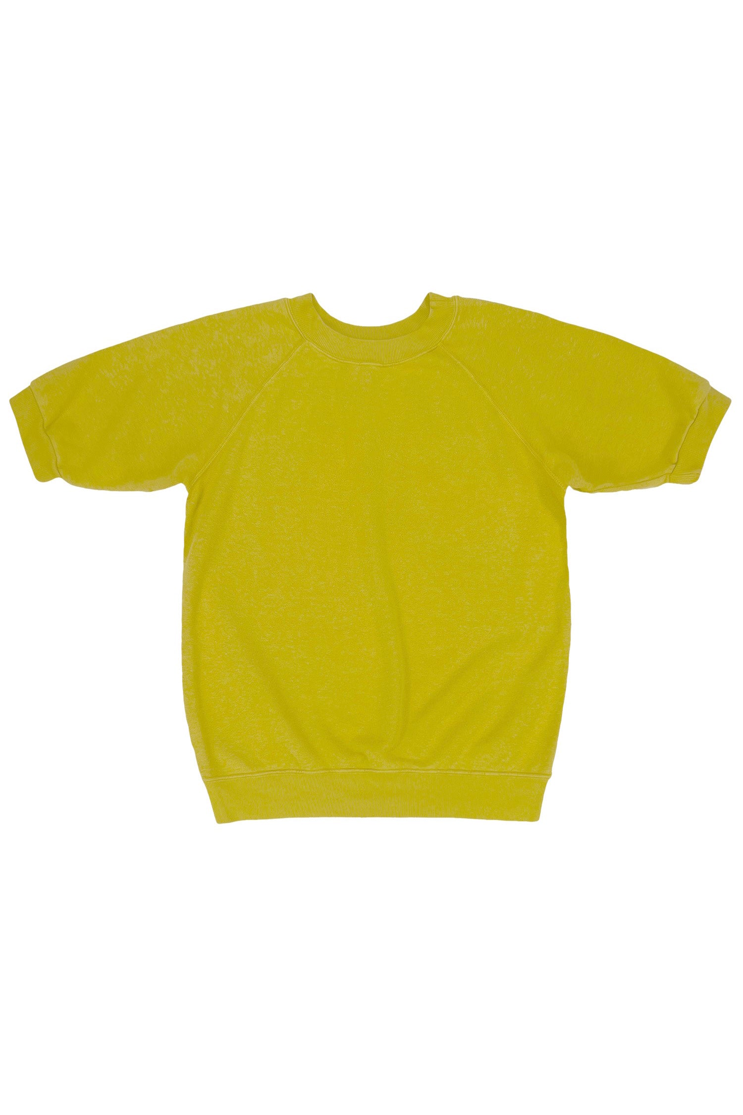 Short Sleeve Raglan Fleece Sweatshirt - Sale Colors | Jungmaven Hemp Clothing & Accessories / Color: Citrine Yellow