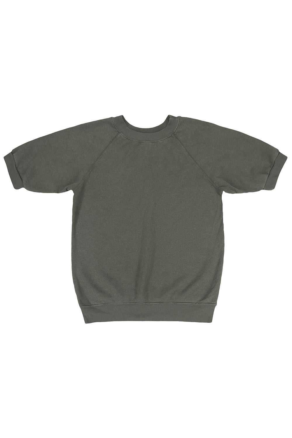 Short Sleeve Raglan Fleece Sweatshirt | Jungmaven Hemp Clothing & Accessories / Color: Olive Green