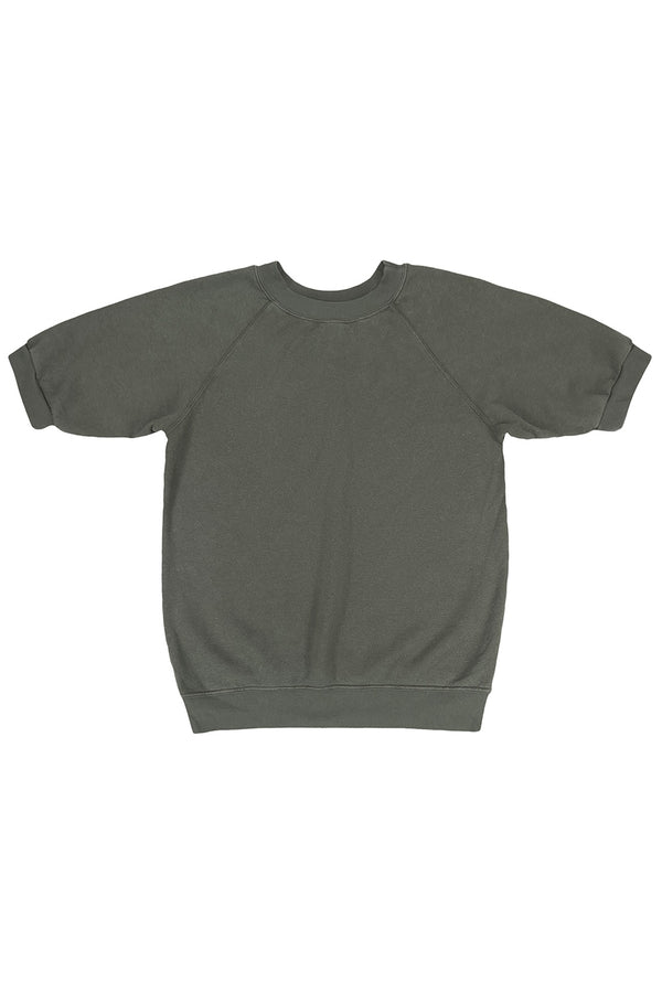 Short Sleeve Raglan Fleece Sweatshirt | Jungmaven Hemp Clothing & Accessories / Color: Olive Green