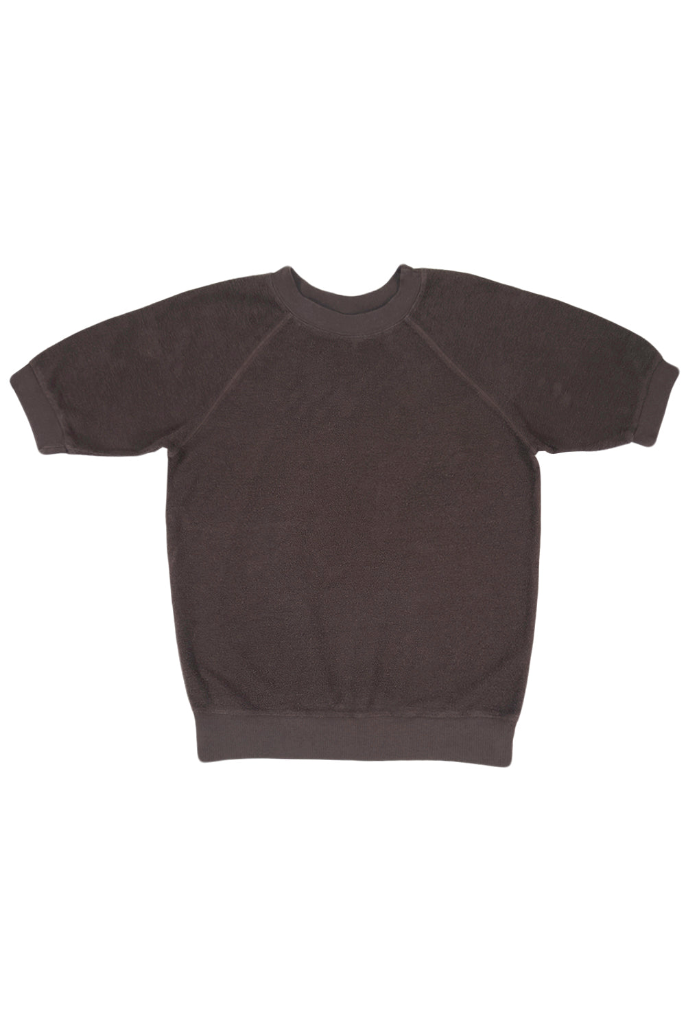 Short Sleeve Raglan Sherpa Sweatshirt - Sale Colors | Jungmaven Hemp Clothing & Accessories / Color: Coffee Bean