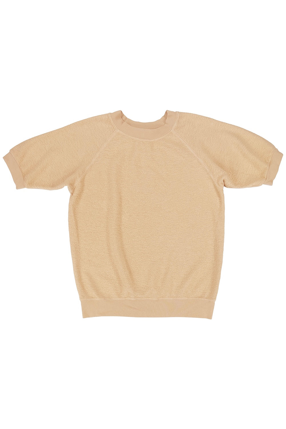 Short Sleeve Raglan Sherpa Sweatshirt | Jungmaven Hemp Clothing & Accessories / Color: Oat Milk