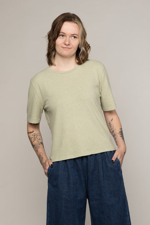 Silverlake Cropped Tee - Sale Colors | Jungmaven Hemp Clothing & Accessories / model_desc: Kayla is 5’6” wearing S