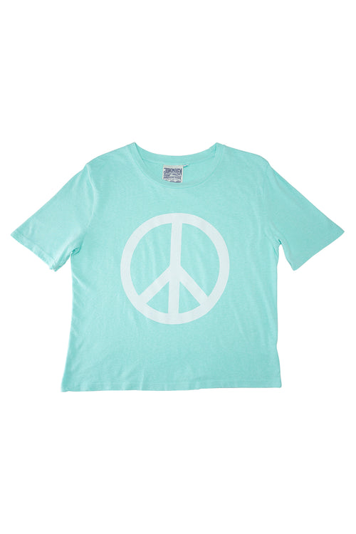 Peace Silverlake Cropped Tee | Jungmaven Hemp Clothing & Accessories / Color: Oasis Blue