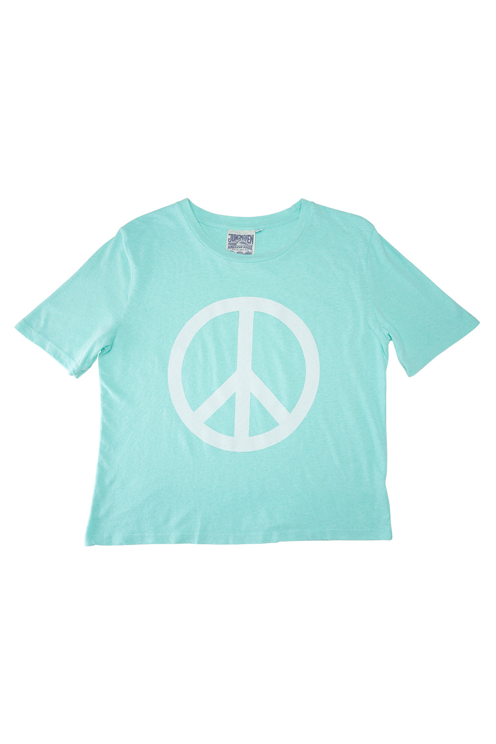 Peace Silverlake Cropped  Tee | Jungmaven Hemp Clothing & Accessories / Color: Oasis Blue
