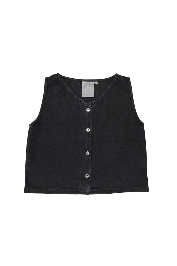 Skyline Summer Denim Vest | Jungmaven Hemp Clothing & Accessories / Color: Black Indigo