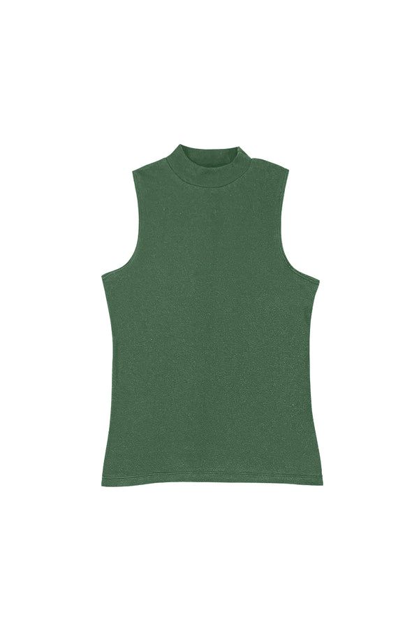Mariposa Mock Neck Tank - Sale Colors | Jungmaven Hemp Clothing & Accessories / Color: Hunter Green