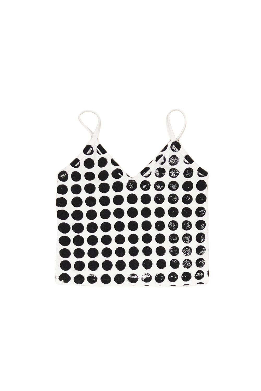 Polka Dot Spaghetti Tank | Jungmaven Hemp Clothing & Accessories / Color: Black Dots on Washed White