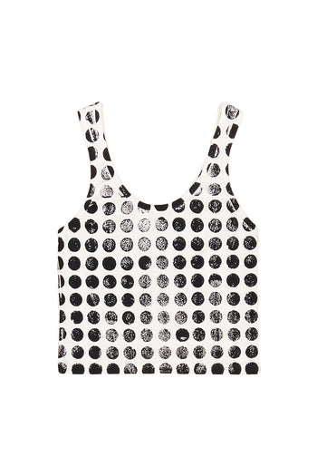 Polka Dot Sporty Tank | Jungmaven Hemp Clothing & Accessories / Color: Black Dots on Washed White