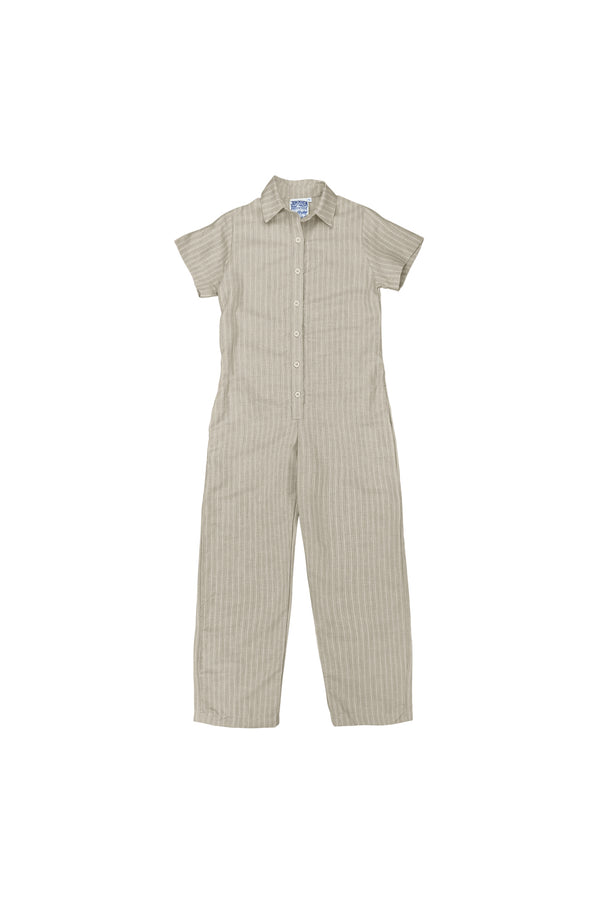 Porto Stillwater Pant Romper | Jungmaven Hemp Clothing & Accessories / Color: Beige Stripe