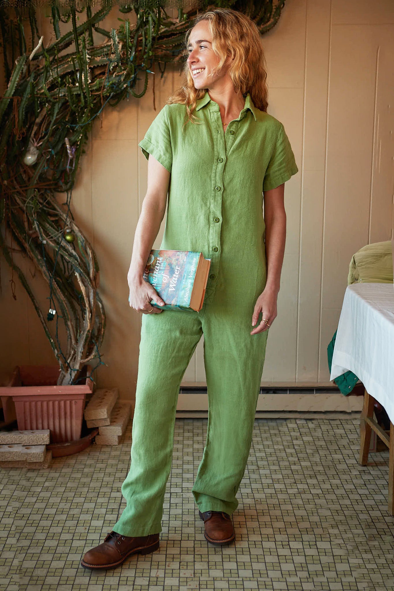 Green hot sale polo jumpsuit