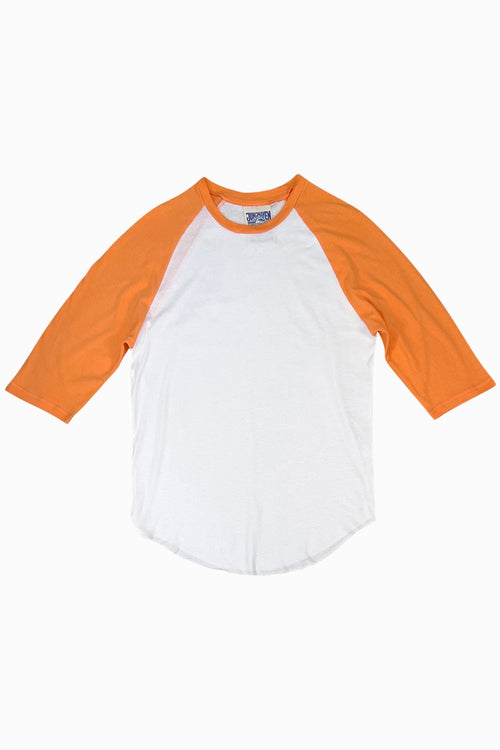 Stones 3/4 Sleeve Raglan | Jungmaven Hemp Clothing & Accessories / Color: Apricot Crush Sleeve / White Body