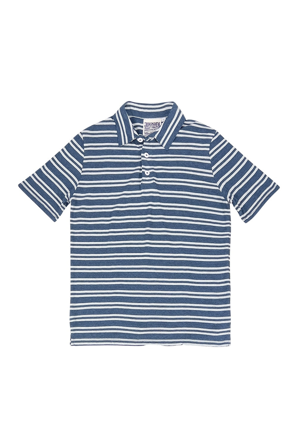 Stripe Camden Polo | Jungmaven Hemp Clothing & Accessories / Color: Blue/White Stripe
