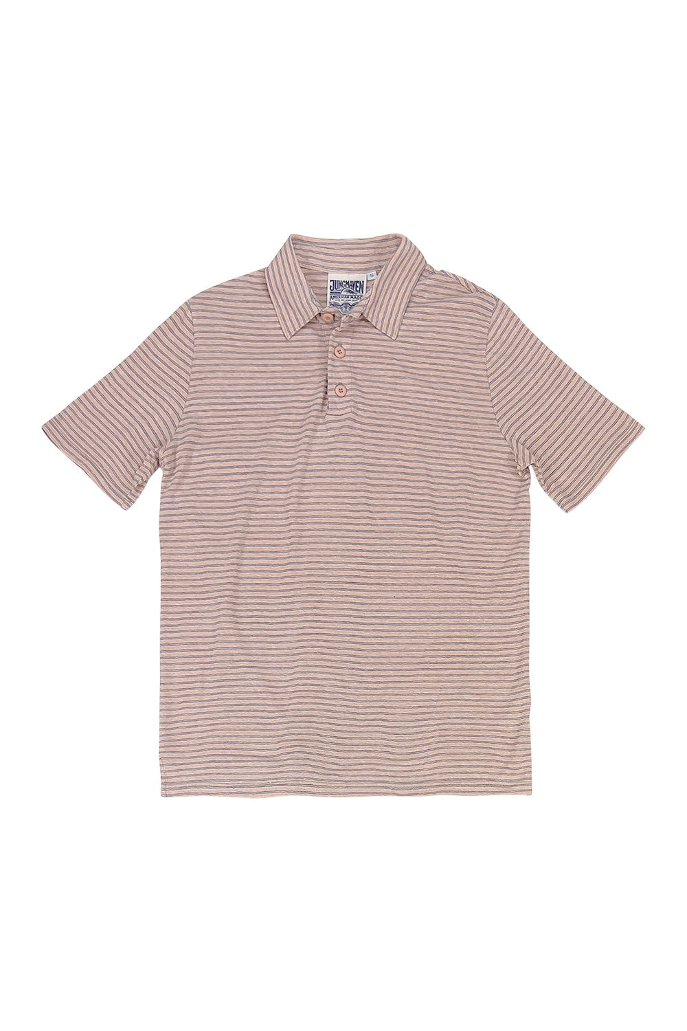 Stripe Camden Polo | Jungmaven Hemp Clothing & Accessories / Color: Pink/Blue/Canvas Thin Stripe