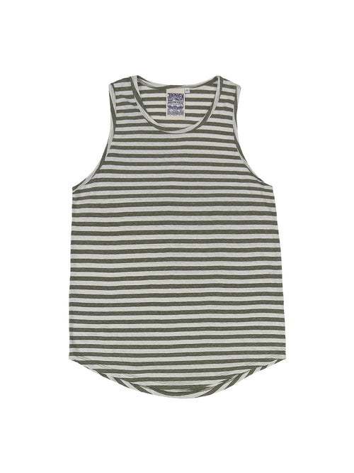 Stripe Tank Top | Jungmaven Hemp Clothing & Accessories / Color: Color: Olive/White Stripe